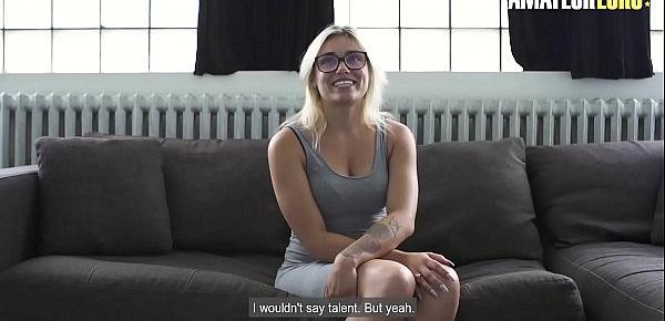 AMATEUR EURO - European Babe Gaby Gets Choked With Cock In Porn Casting